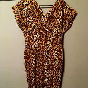 Vivien of Holloway leopard print wiggle dress